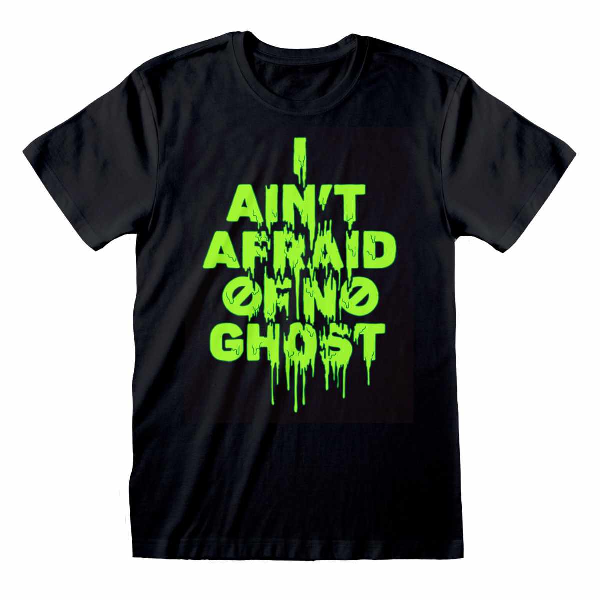 GHOSTBUSTERS - NEON GREEN TEXT - T-SHIRT