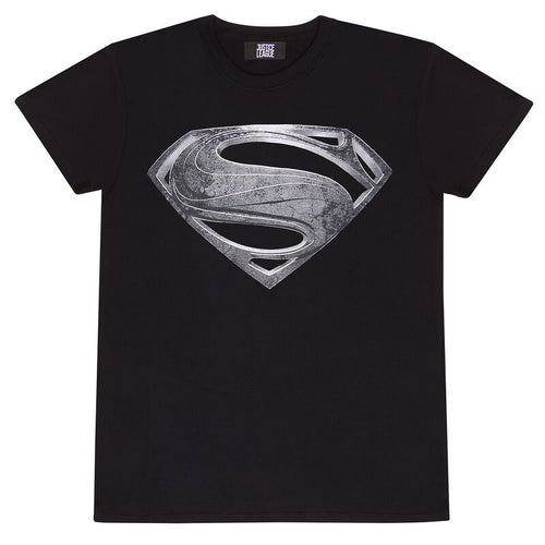 Película de la Liga de la Justicia - Superman Black Logo - Camiseta