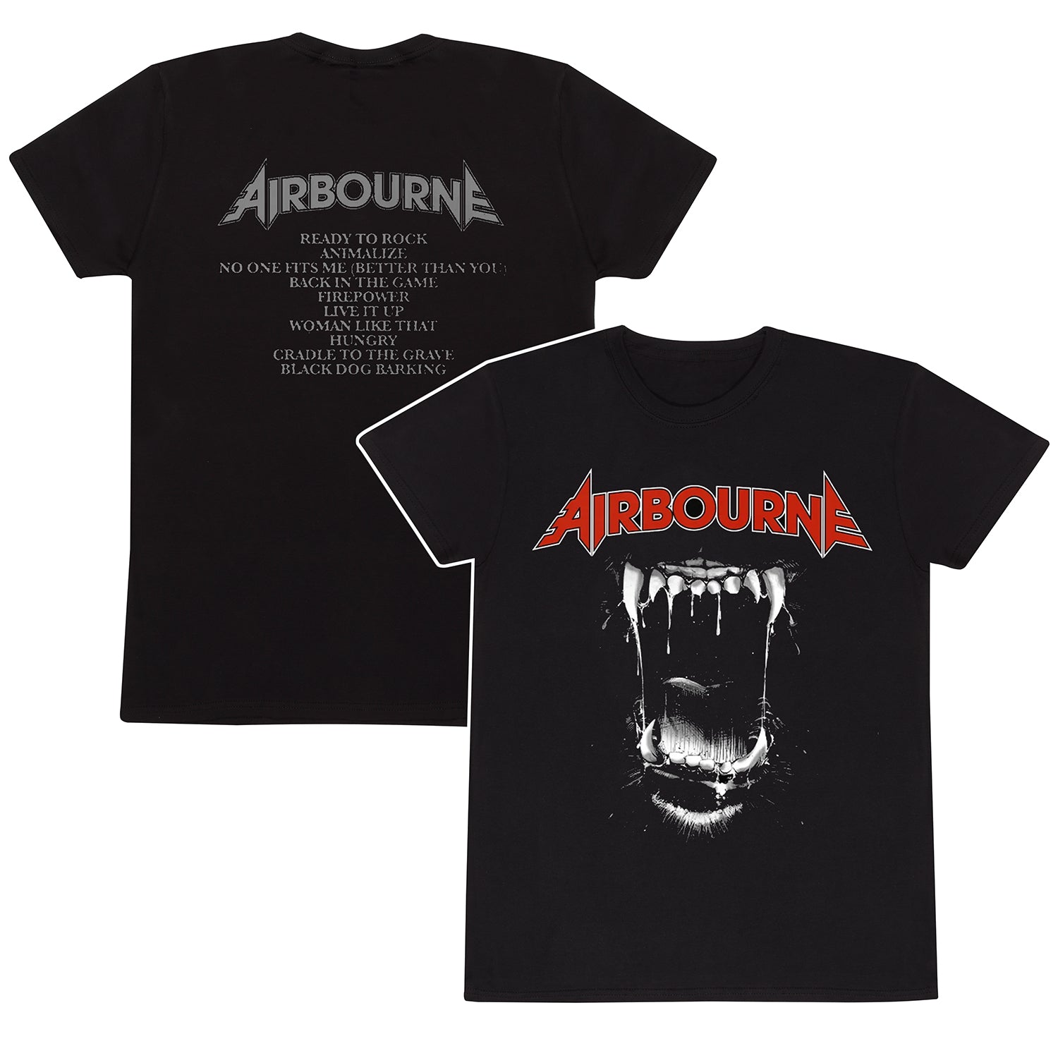 AIRBOURNE - BLACK DOG BARKING TRACKS - T-SHIRT