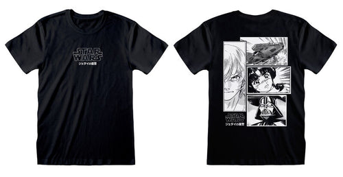 Star Wars - Manga Comic (vorne und hinten) - Unisex Black T -Shirt