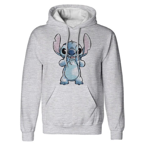 Disney Stich - Hände auf Gesicht skizziert - Unisex Sport grauer Pullover Hoodie