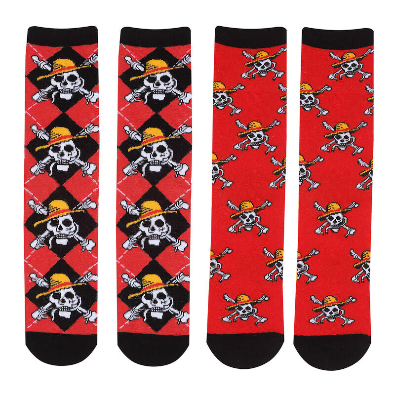 One Piece - Skull/Logo Repeat - Socks - Socks 2 Pack