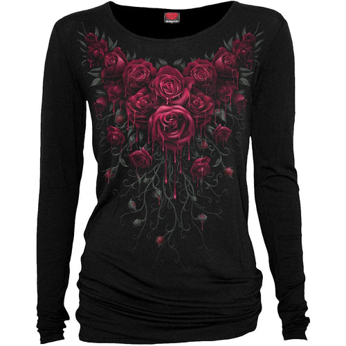 SPIRAL - BLOOD ROSE - BAGGY TOP BLACK