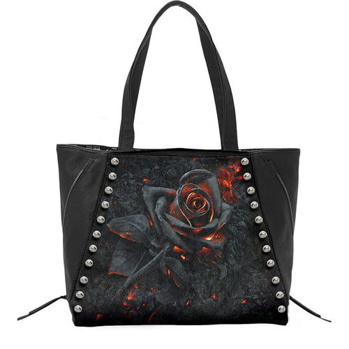 SPIRAL - BURNT ROSE - TOTE BAG - TOP QUALITY PU LEATHER STUDDED