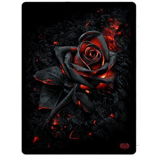 Burnt Rose - Manta de vellón con estampado de doble cara