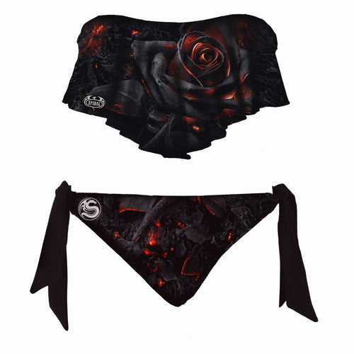 Rosa bruciata - costume da bagno bikini a flapover allover