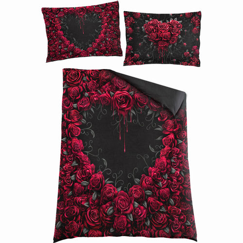 SPIRAL - BLEEDING HEART - SINGLE DUVET COVER + UK AND EU PILLOW CASE