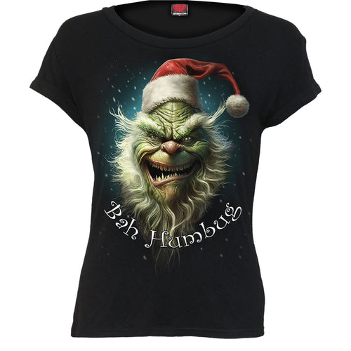 BAH HUMBUG - Manga de tapa de cuello de bote Top Negro