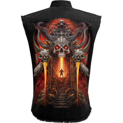 SPIRAL - GATES OF HELL - SLEEVELESS STONE WASHED WORKER BLACK