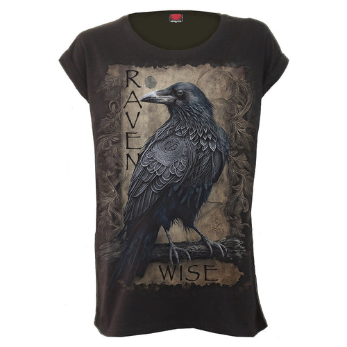 SPIRAL - RAVEN WISE - TURNUP SLEEVE LOOSEFIT TEE