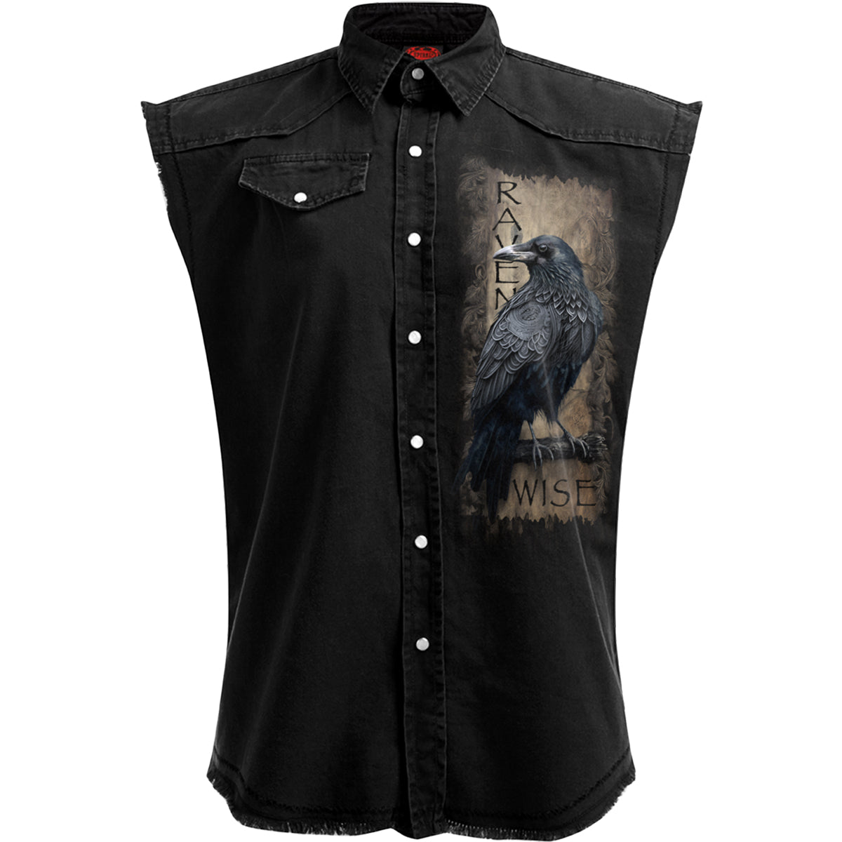 SPIRAL - RAVEN WISE - Sleeveless Stone Washed Worker Black