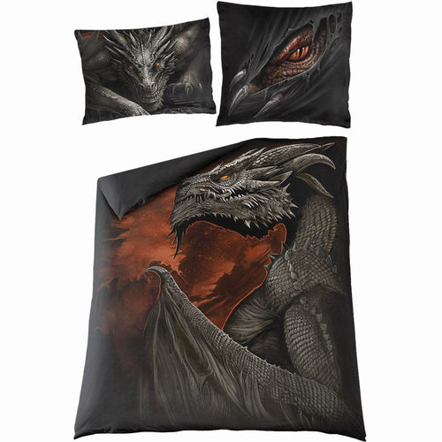 Majestic Draco - Cubierta Doble Duvet + Case de almohadas de UK y UE