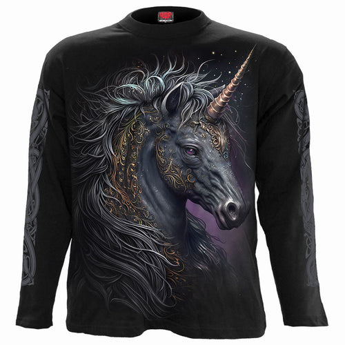 Unicornio celta - Camiseta de manga larga negra