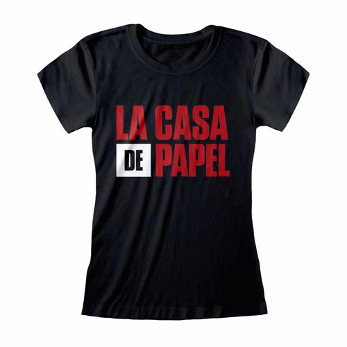 LA CASA DE PAPEL - BLACK LOGO - FITTED T-SHIRT