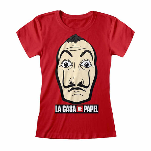 LA CASA DE PAPEL - MASK AND LOGO - FITTED T-SHIRT