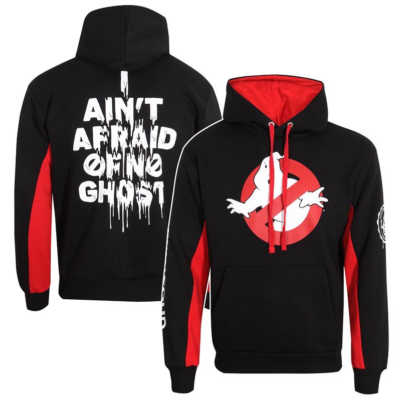 Ghostbusters - Logo Stripes Varsity Unisex Hoodie Contrast - LAST CHANCE TO BUY - Super Heroes Collection - Pullover Hoodie