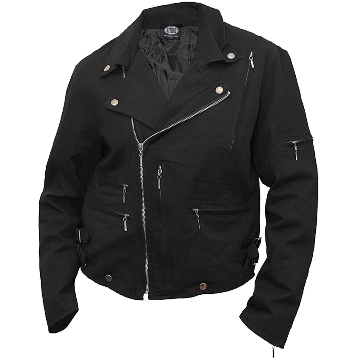 BONE FINGER - Lined Biker Jacket Black - Spiral USA