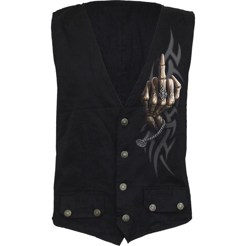 SPIRAL - BONE FINGER - GOTHIC WAISTCOAT FOUR BUTTON WITH LINING