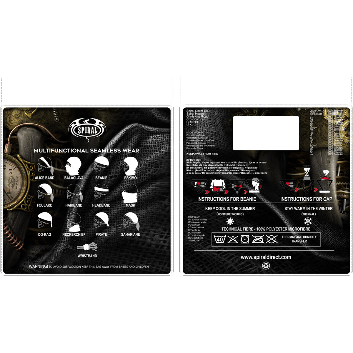SPIRAL - STEAM PUNK REAPER - MULTIFUNCTIONAL FACE WRAPS