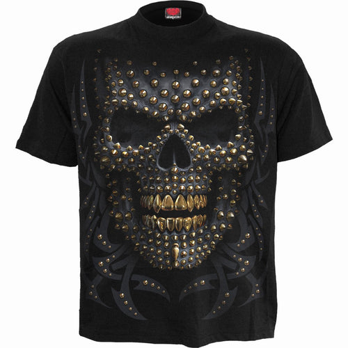 SPIRAL - BLACK GOLD - FRONT PRINT T-SHIRT