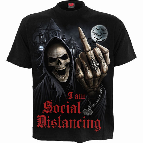 Distancia social - camiseta negra