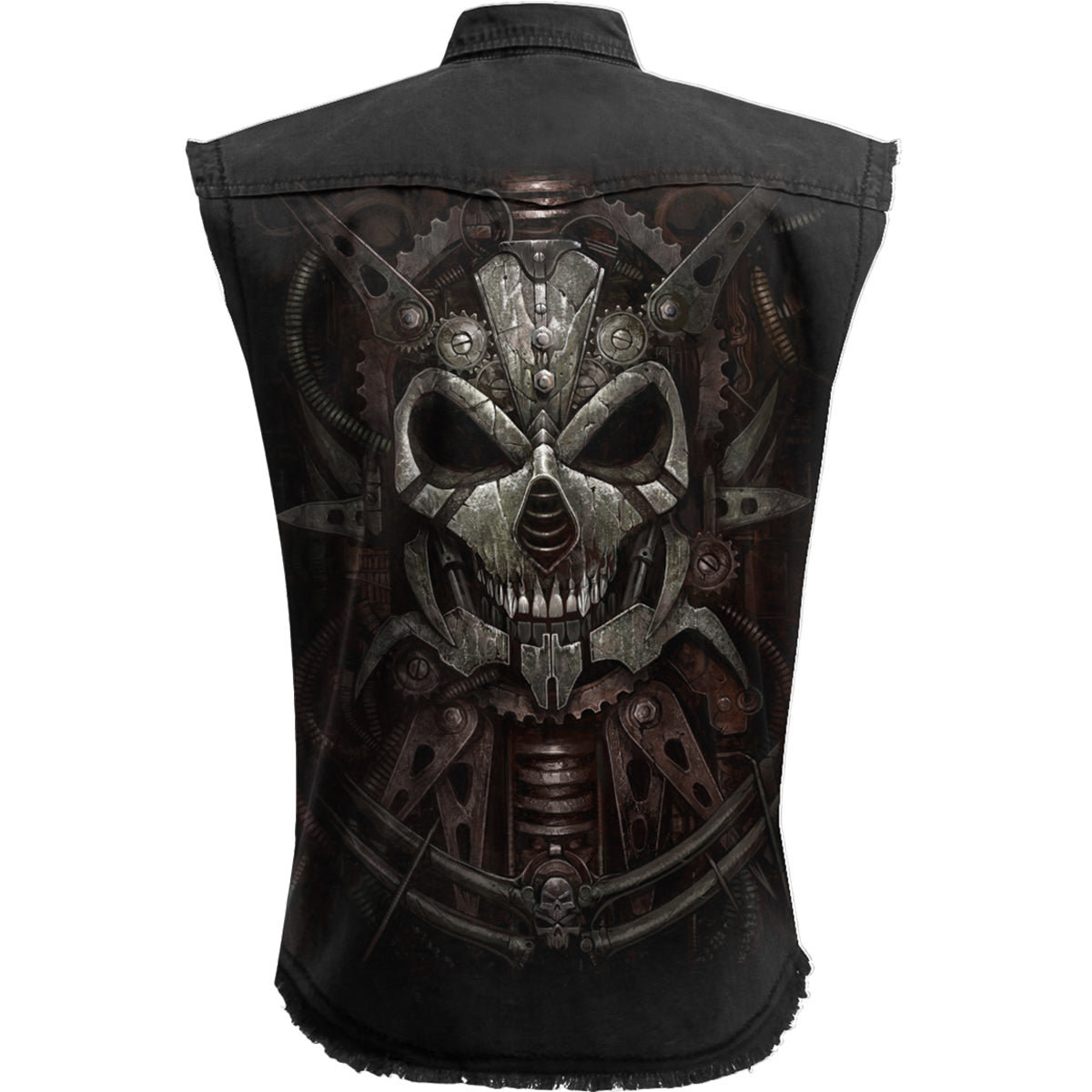 SPIRAL - DIESEL PUNK - SLEEVELESS STONE WASHED WORKER BLACK