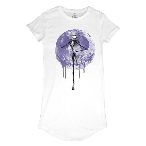 Cauchemar avant Noël - Moon Drip - Robe de t-shirt dames - Robe de t-shirt blanc