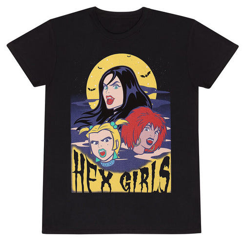 SCOOBY DOO - HEX GIRLS FLOATING HEADS WITH YELLOW MOON - T-SHIRT