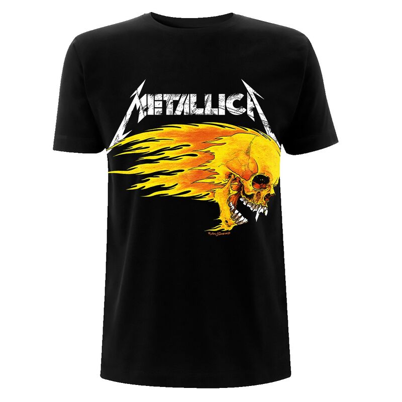 Metallica - Flaming Skull Tour 94 Black T - T-Shirt Black