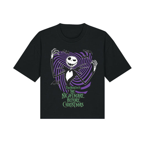 NIGHTMARE BEFORE CHRISTMAS - SPIRAL - CROPPED T-SHIRT