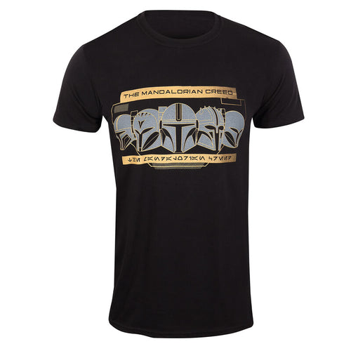 The Mandalorian - Row of Helmets - T -Shirt Black