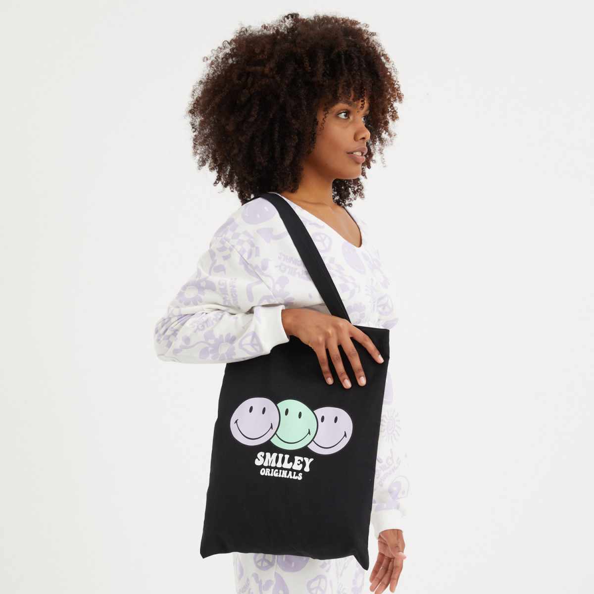 SMILEY - UNIVERSITY TEXT LOGO - TOTE BAG