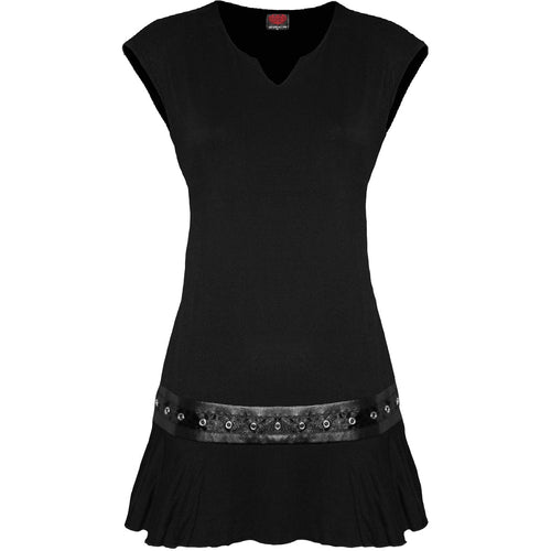 SPIRAL - GOTHIC ROCK - STUD WAIST MINI DRESS