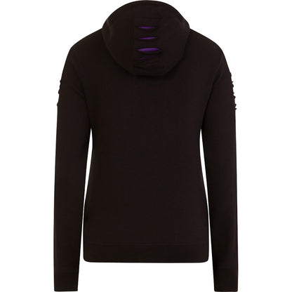 GOTHIC ROCK - Large Hood Ripped Hoody Purple-Black - Spiral USA