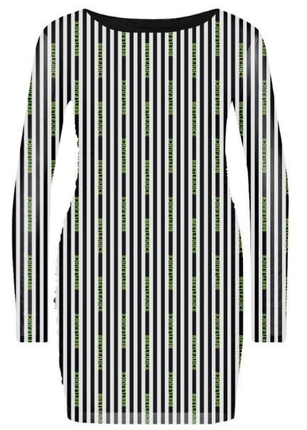 BEETLEJUICE - STRIPES - WOMENS MESH BODYCON DRESS