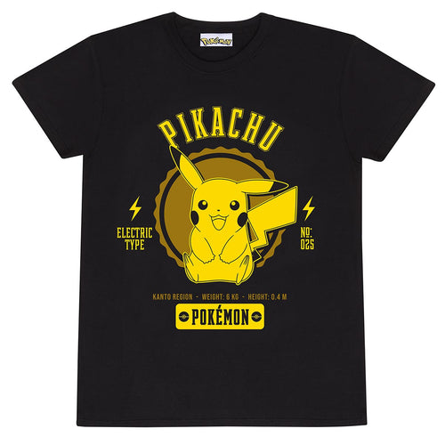 Pokemon - Collegiate Pikachu - T -Shirt Schwarz