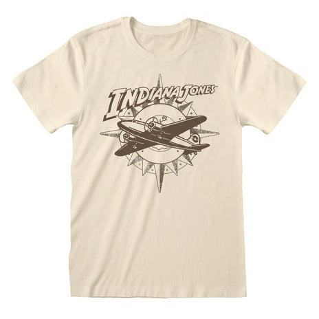 Indiana Jones - Plane and Compass - T-shirt naturel