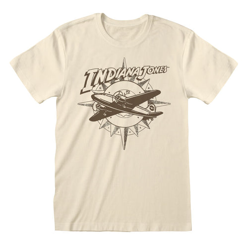 Indiana Jones - Plane and Compass - T-shirt naturel