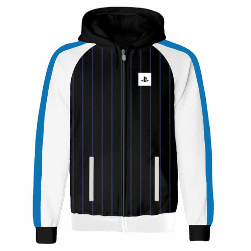 PLAYSTATION - STRIPED LOGO - ZIPPED PULLOVER HOOD