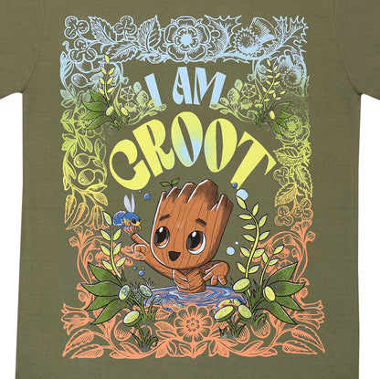 Marvel Studios I Am Groot - Seventies Style - T-Shirt Olive