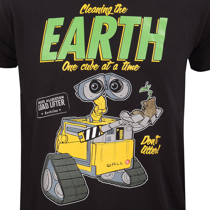 Pixar Walle - Cleaning The Earth - T-Shirt Black