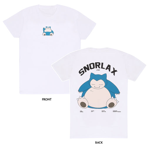 Pokemon - Snorlax Vorder- und Rückseite - T -Shirt Black Säure Wash