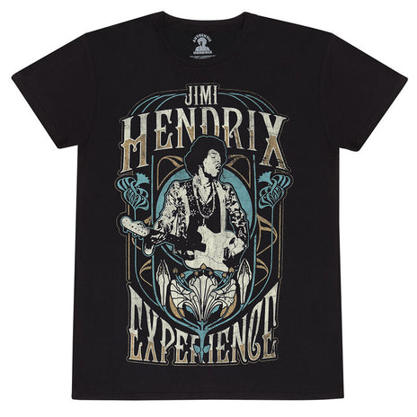 Jimi Hendrix - Art Nouveau - Camiseta Negra