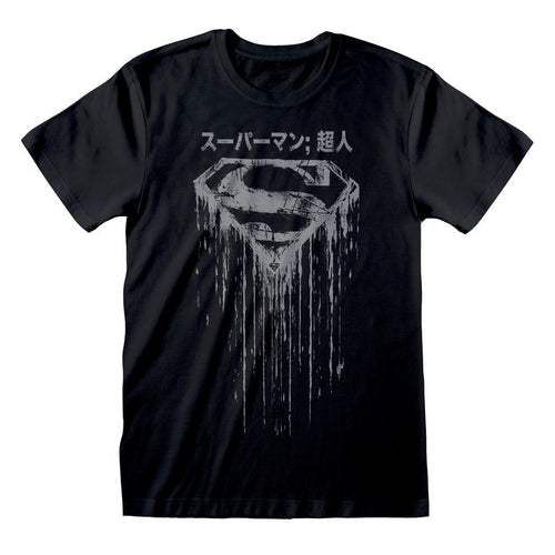 DC Superman - Logotipo japonés angustiado - Camiseta