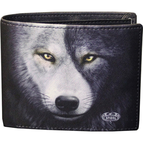 Wolf Chi - Portafoglio bifold con blocco RFID e scatola regalo