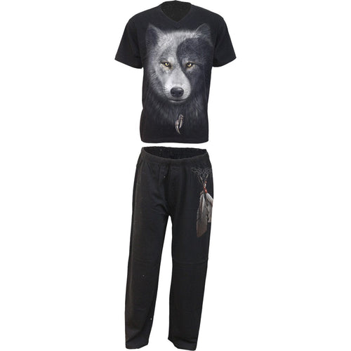 Wolf Chi - Set di pigiama gotico da uomo 4pc