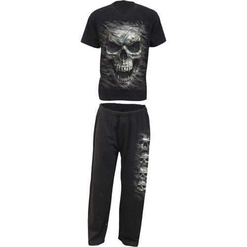 SPIRAL - CAMO-SKULL - 4PC MENS GOTHIC PYJAMA SET