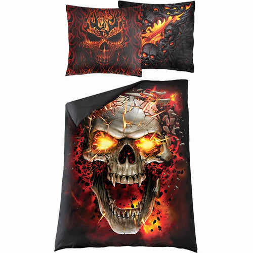 Schädel -Explosion - Single Duvet Cover + UK und EU -Kissenbezüge