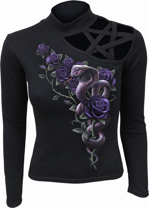 Cobra Roses - Pentagram Shoulder Longleve Top