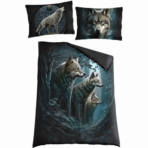 SPIRAL - FOREST GUARDIANS - SINGLE COTTON DUVET COVER + UK AND EU PILLOW CASE